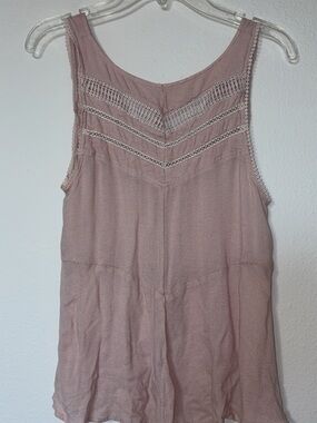 Women's Sleeveless Lace-Trim Tank Top - Dusty Rose
